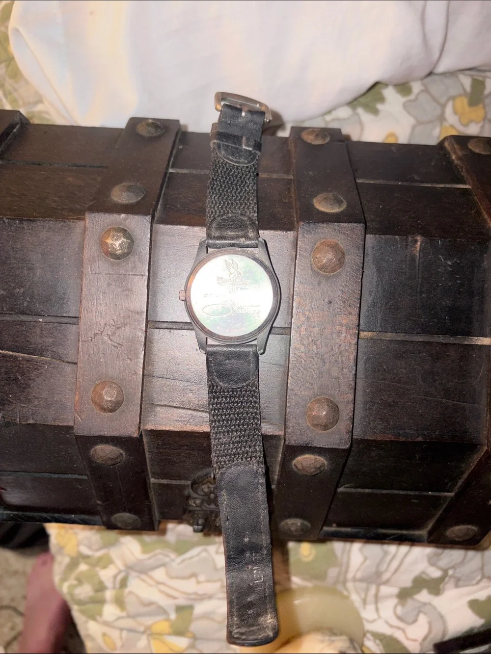 Black Nylon Strap Wristwatch with Novelty Dial